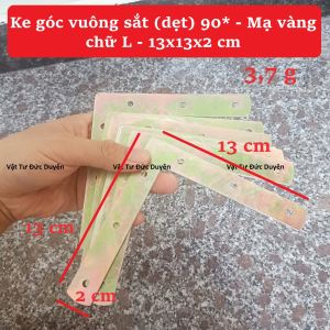 Ke góc vuông sắt dẹt 90° mạ vàng chữ L – 13x13x2 cm chắc chắn bền đẹp