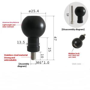 [MIETAO] ขั้วต่อยึดกล้องกีฬารถจักรยานยนต์1ชิ้นขนาด17มม. 25.4มม. หัวบอลเชื่อมต่อกับ M6 M8 M10สกรูสำหรับกล้อง