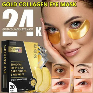 HQL Gold Hydrating Eye Mask for All Year Women  Adults with Dark Circles  Fine Wrinkles  Eye Fatigue - Deep Nourishing  Firming Skin  Eliminating Dark Circles