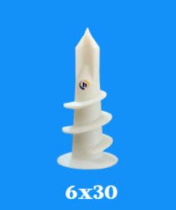 [Bịch 100 con] Tắc kê vít xoắn - Vít nhựa xoắn 6x30mm - 8x40mm màu trắng