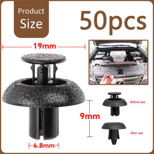 (ราคาต่อ 50 ชิ้น)หมุดพลาสติก น็อตยึดรถยนต์ สกรูยึดบังโคลน กิ๊บล็อคพลาสติก หมุดย้ำรถโตโยต้า หมุดพลาสติก ขนาดรู 7 mm