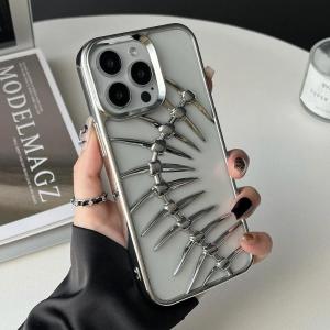 🥰💕COD + FreeShipping🥰💕แฟชั่น InStock 3D ด้านเคสโทรศัพท์ลายก้างปลาสำหรับ Iphone 16 15 14 13 12 11 Pro Max 14 15 16Plus ฝาหลังเคสนิ่มเคลือบอิเล็คโทรเพลทที่สร้างสรรค์