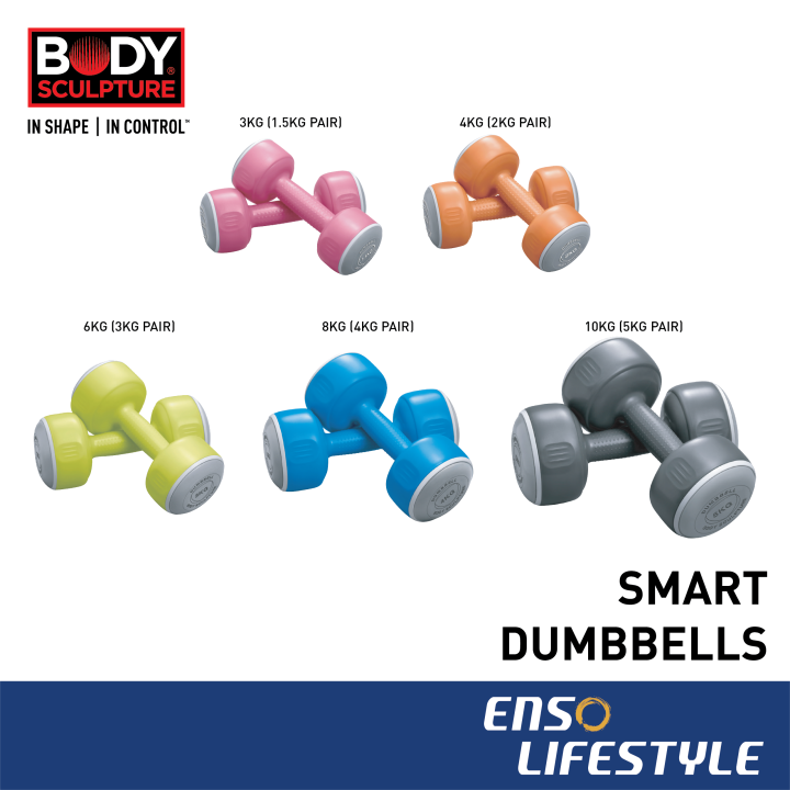 Body Sculpture 10kg Dumbbell Set Body Sculpture Dumbbell Vinyl Bw