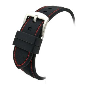 GAVINMK Men Blcak Rubber Waterproof Silicone 20mm 22mm 24mm Strap Watch Accs Watch Band Watchbands