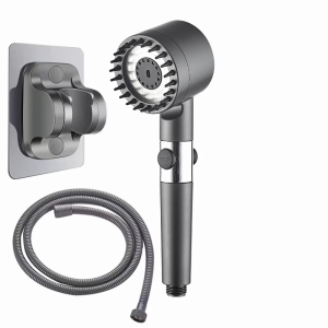 15CM 6 Inch Wide Rainfall Nano Shower Head 3IN1 Set Round Chrome Sprinkler 360 Degree Swivel High Pressure Bathroom Shower for Home