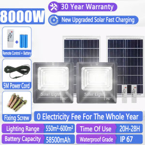 Buy 1 Take 1 Solar Light 10000W Super Battery Life Outdoor Waterproof Solar Lights With Solar Panel Original 606LED 680000mAh Flood Light Street Lamp garden lamp with remote