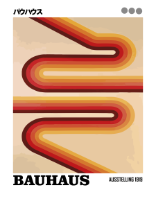 Hiasan Dinding Frameblock Poster Bauhaus Motif Abstrak Zigzag Ukuran 20x30 - Wirar Store