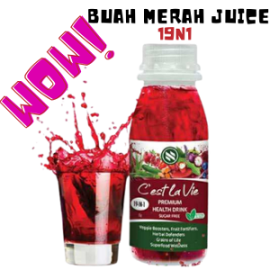 CEST LA VIE BUAH MERAH JUICE 19 IN 1 HERBAL DRINKS WITH SUPERFOODS SUGAR FREE AND ANTIOXIDANTS FOR HEART HEALTH STRESS FREE ALL ORGANIC NATURAL BEVERAGES