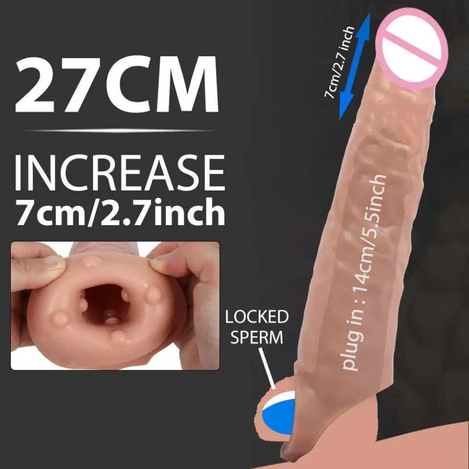 1pcs 28cm/11 inches Reusable Dick Sleeve Big Dick Extender Dick Extension  Sex Toyings For Men Enlargement | Lazada