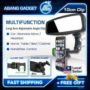 Multifunction 360° Car Rear View Mirror Holder Adjustable Car Mount Phone Holder Phone Holder Kitchen Pemegang Telefon