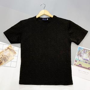 Áo thun cổ tròn nam nữ dập CHỮ NỔI phối họa tiết nổi đơn giản dễ phối đồ chất thun xốp cao cấp giá rẻ