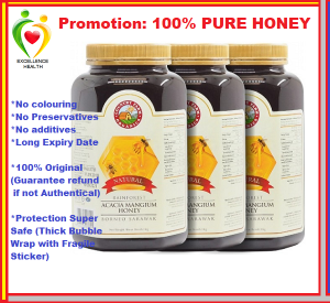 Special 100% Natural Pure Acacia Honey 1kgx3 bottles Triple Set from Country Farm Organic  Certified Halal No additives and preservative Exp:Dec2027Promotion