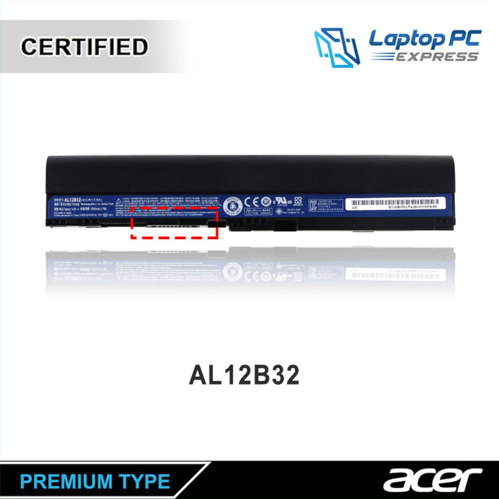 Batteria Sostitutiva 11.1V 5200mAh AL12B32 Per Notebook ACER, Compatibile Con Aspire V5, Chromebook C710 E One 725 (6 Celle, 58Wh)