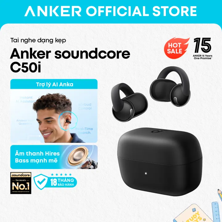Tai Nghe Kẹp Tai Dạng Mở Anker soundcore C50i, Bass Mạnh, Gọi AI Rõ Nét, Pin Lâu | BigBuy360 - bigbuy360.vn Tai Nghe Kẹp Tai Dạng Mở Anker soundcore C50i, Bass Mạnh, Gọi AI Rõ Nét, Pin Lâu | BigBuy360 - bigbuy360.vn