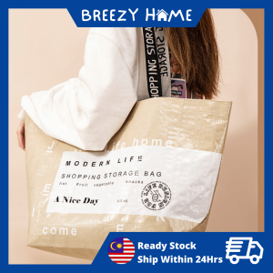 Womens Shopping Bag Reusable Beg Recycle Foldable Grocery NonWoven Carrier Tote Bag Portable Canvas Shoulder IKEA Korea