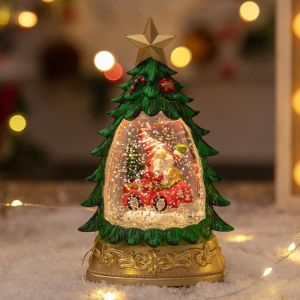 Christmas Glowing Crystal Light Christmas Tree Figure Night Light Desktop Ornaments Xmas Decorations