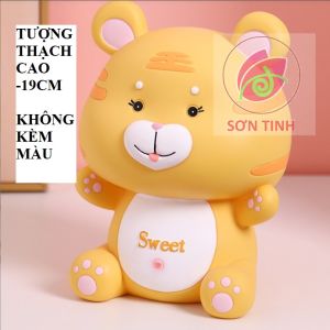 Tượng thạch cao HỔ CON CỌP ỐNG HEO M17 (Không kèm màu) tô tượng đồ chơi cho trẻ