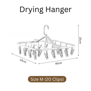 [SG] IMP HOUSE 360° rotatable drying hanger with 20/32 clips Space Saving Expandable