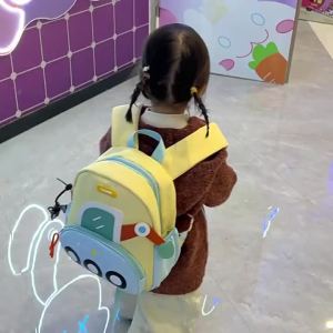 AE New Kindergarten Backpack Cartoon Cute Boy Baby Backpack Small Class Childrens Excavator Girl Backpack