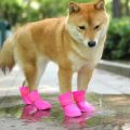 Lovinland Pet 4Pcs Pet WaterProof Rainshoe Anti-slip Rubber Boot Shoes Breathable Summer Mesh Casual Shoes Puppy Ankle Boots Dog  Socks For Small Medium Large Dogs Cats Outdoor Pet Accessories. 