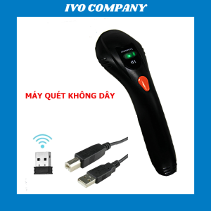Máy Quét Mã Vạch Không Dây 2 in 1  Đen