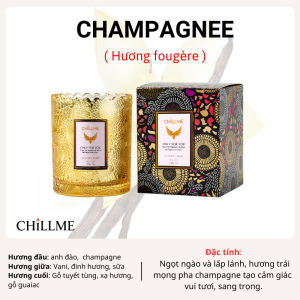 Nến thơm phòng mạ màu lấp lánh Chillme sáp đậu nành hương nước hoa quà tặng thư giãn khử mùi decor