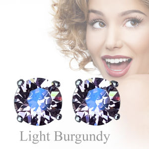 IMAGIE ต่างหูคริสตัล SWAROVSKI โทนม่วง-น้ำเงิน 3-4-6-8มิล