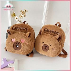 Skinye ✨Ready Stock✨ Kawayi Cute New Capybara Doll Plush Backpacks Portable Cartoon Animals Cute Capybara Backpack Plush Women Bag Gift For Girls Kids
