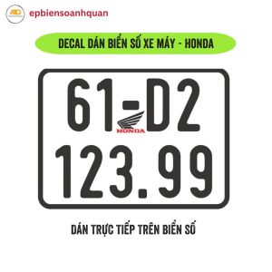 Decal Dán Biển Số Xe Máy Honda | Miếng Dán Trang Trí Cắt Khuôn Sẵn Dễ Dán Chống Nước Siêu Bền