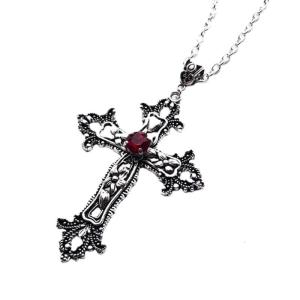 Vintage Cross Pendant Necklace for Women Men Chain Goth Choker Grunge Accessories Gothic Male Female Necklaces