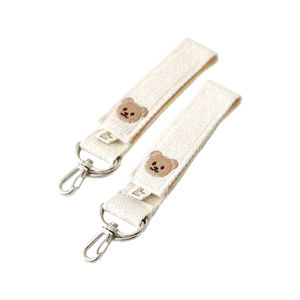 Hamshmoc 2 Pieces Cute Bear Baby Stroller Hook Convenient 360 Degree Rotation Infant Stroller Clips Strong Hanging Diaper Bag For Baby Mother Travel Stroller Accessories