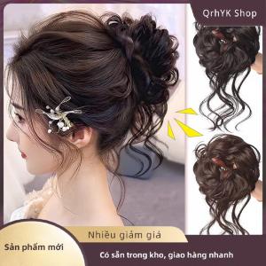 Hàng có sẵn✨ Tổng hợp xoăn Bun lộn xộn Claw chignon Clip đàn hồi tóc scrunchies hairpieces Donut updo tóc miếng đối với phụ nữ