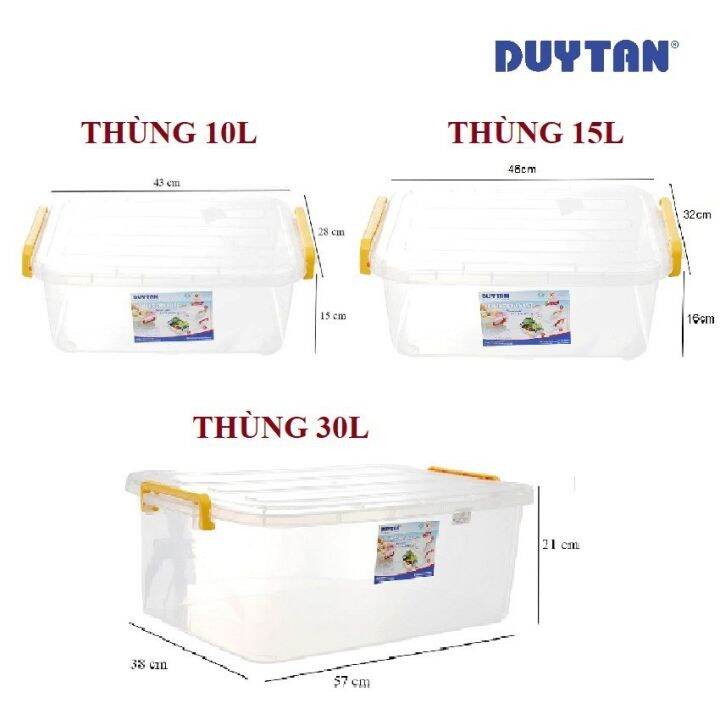 Thùng Nhựa Duy Tân trong suốt 10L - 15L - 30L- 45L- 55L - 90L.