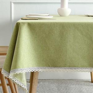 ☘Premium PVC Tablecloth / Alas Meja PVC Mewah - Waterproof & Oilproof 4-6Seater Dining Table Cover Easy Wash Cotton-Linen LookCoffee Table Cloth