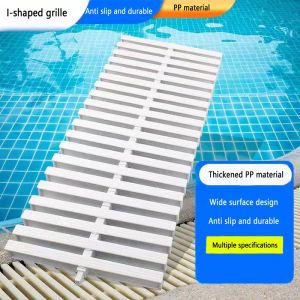 Swimming pool Grating White I-shaped grille Anti-Slip Drain Overflow Grating splicing Grille 30cm PP material