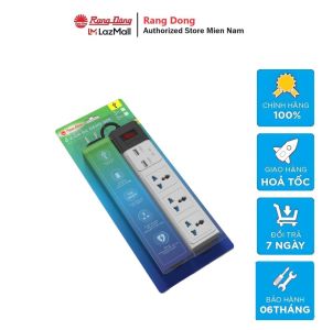 Ổ cắm đa năng USB CHỐNG GIẬT dây 3M/5M Sạc nhanh 5V-2a tích hợp RƠ-LE tự ngắt Rạng Đông - Model: OC02.USB 3C/10A