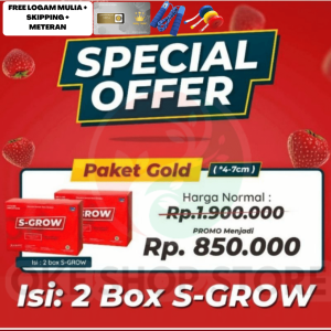 S GROW Peninggi Badan Herbal V Kalsium Penambah Tinggi Badan Remaja Dewasa Usia 15-40 Tahun Paket G