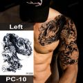 【HBESTY Magic Tattoo】 Men Temporary Tattoos Large Body Art Painting Shoulder Chest Arm Muscle Tattoo Stickers Totem Dragon Tattoo Pattern Waterproof. 