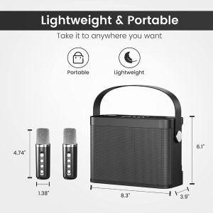 ✨SG STOCK✨Portable Karaoke Speaker Set Wireless Home KTV with 2 Microphones Bluetooth Party Speaker