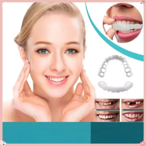 TH Beauty Salon Perfect Fit ฟันไวท์เทนนิ่งฟันปลอมฝาครอบ Snap On ซิลิโคน Smile Veneers ฟันเครื่องมือด้านบนฟันปลอม Oral Hygiene Care