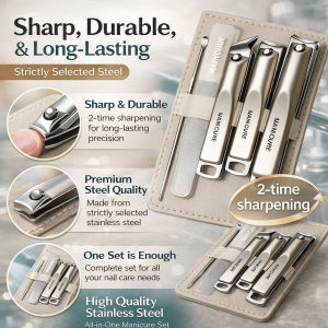 Sharp Durable Nail Clipper Set Professional Grooming Kit 5-Piece Stainless Steel Nail Care Tools for Home Travel