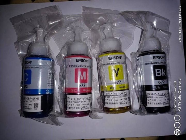 EP ORIGINAL INK 672 (same with 664 ink)CMYK/SET for epson L120 L313 ...