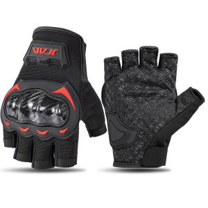 Motorcycle Half Finger Gloves Men Women Breathable Motocross Gloves Carbon Fiber Protection Shell Motorbike Gloves ATV MTB Dirt Bike Gloves Anti-fall
