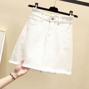 ชุดเดรสผ้าเดนิมเอวสูงของผู้หญิงใหม่2022กระโปรงสั้นเกาหลีขนาดใหญ่สะโพกอเนกประสงค์ทรงเอกระโปรงสั้น