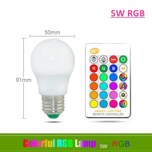 Senda RGB Bulb Remote Control Light 5W/10W/15W LED Color Changing Colorful Bulb Lamp 110V/220V