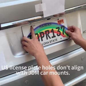 License Plate Adapter Holder for JDM to US ConversionTruck License Plate Adapter Black