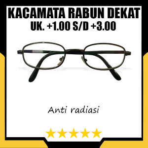 Kacamata Lensa Plus Frame Besi Lensa Anti Bluelight/Anti Radiasi Kacamata Untuk Pria dan Wanita