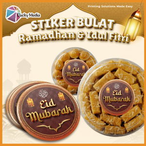 [10 pcs] Stiker Lebaran Eid Mubarak Bulat Sticker Idul Fitri Seal Ramadhan Puasa Segel Toples
