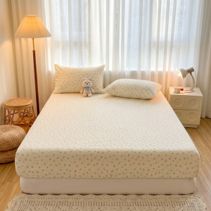 [ship in 24h]100% Premium Cotton Fitted Bedsheet - Single/Super Single/Queen/King Size With Pillowcase