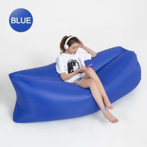 Inflatable Sofa Bed For Camping With Pillow Outdoor Banana Bed Chair Beach Camping Foldable Ultralight Sleeping Lazy Bag Mattress Nature Hike Hangout Lounger Lay Carrying Mattresses Folding And Travel Relax Bags